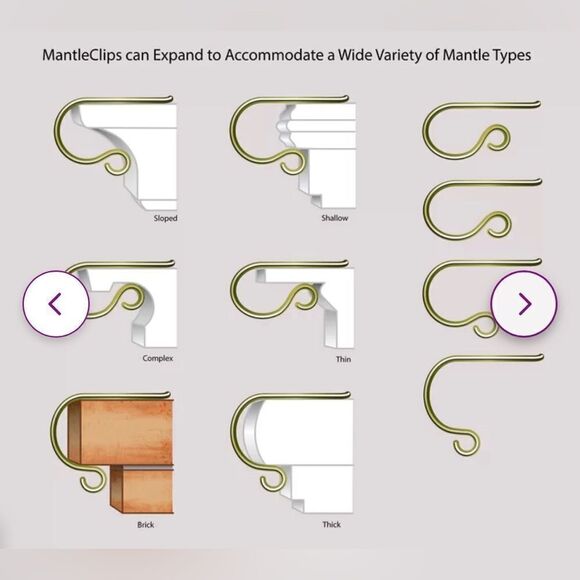 Haute Decor The Original Mantle Clip for stockings, string lights, Garland, etc. - Picture 3 of 6